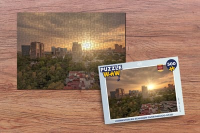 Puzzel Zonnestralen schijnen over Mexico-stad - Legpuzzel - Puzzel 500 stukjes