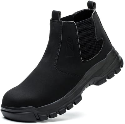 Werkschoenen - Werklaarzen - Safety Shoes - Veiligheidsschoenen - Laag - Stalen Neus - Waterdicht - Zonder Veters - Zwart - Heren