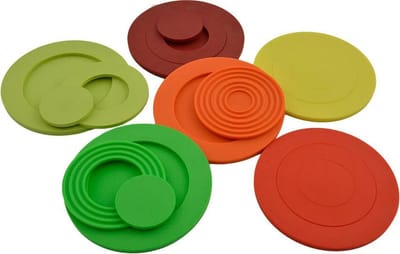 Onderzetters - Mix-it - set 6 stuks - licht groen, appelgroen, geel, oranje, rood, wijnrood