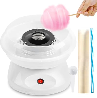 REN® Suikerspinmachines - Suikerspin - Suikerspinmachine - Met Stokjes -Wit - 25cm x 25 cm x 27cm ; 1.16 kg