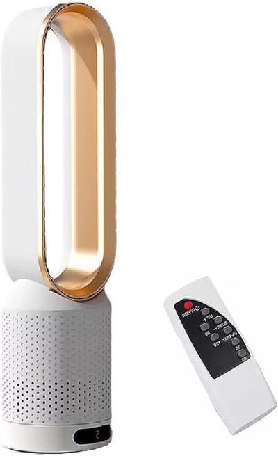 Torenventilator Luchtreiniger - Bladloze Ventilator - Frisse Lucht - 90 Graden Oscillatie - 58 cm Hoog - Wit