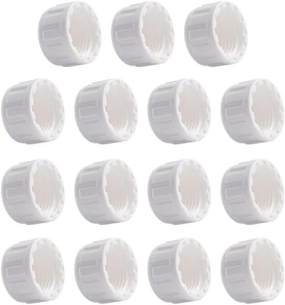 Pijp Eindkap Plug - Slangconnector Binnendraad - Sanitair Toepassingen - 15 Stuks Pakket - 1/2PT NPT - Wit