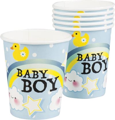 Bekers Baby Boy Jongens 250 ml Papier Blauw 6 Stuks