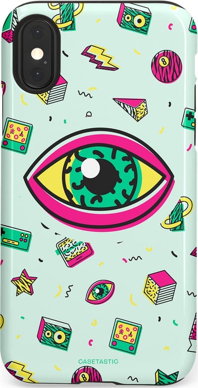 Casetastic Hoesje Geschikt voor Apple iPhone X/Xs - Stijlvolle Beschermende Duo-layer Case - Retro 80s vibes