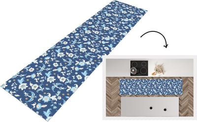 Keukenloper - Loper keuken - Patroon - Vogel - Bloemen - 200x50 cm - Keukenloper vinyl