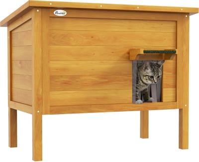 PawHut-kattenhuis-dennenhout-85x50x68,5cm-natuurlijk hout