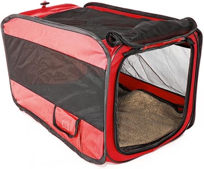 Opvouwbare Hondenkennel - Draagbare Dierenmand - Veilig Reizen - Waterdichte Bodem - 90.5x62.5x62cm - Rood