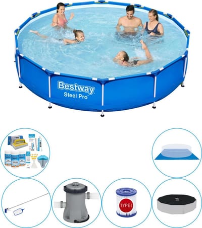 Zwembad Combinatie Set - Steel Pro Rond 366x76 cm