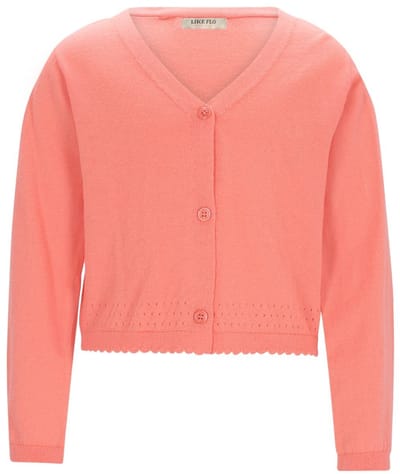 Like Flo - Derby Flo girls cardigan - Peach - Maat 104