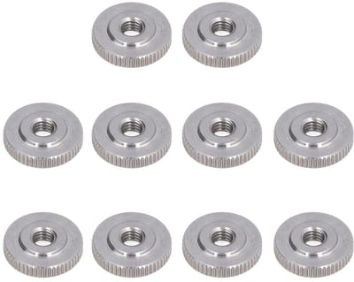 Dailygoods- Gekartelde Duimmoeren 10 Stuks - Roestvrij Staal - Platte Kop - DIN467 - Schroefkop - Lange Levensduur - Moeren
