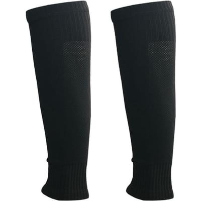 1 Paire Chaussettes de Football Respirantes Protège-tibias Jambières Fixes Pour Protéger le Mollet Sans Chaussettes pour Pieds noir