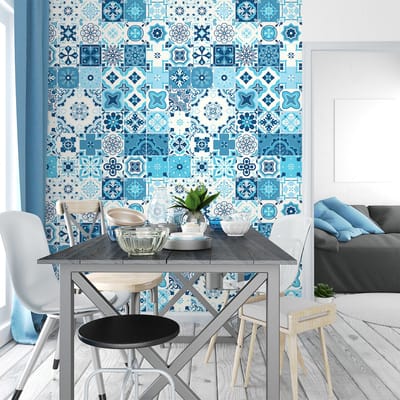 Zelfklevende tegelmuurstickers voor keuken en badkamer - 30 Gaudencia Azulejo tegelstickers - 30 stickers 15x15cm