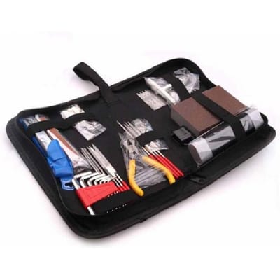 Kit d'outils de réparation de guitare 45 pièces Mesure Entretien Réglage Polissage Lime Organisateur de cordes