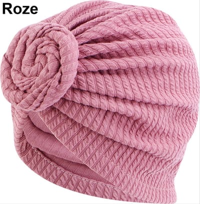 Tulband - Head wrap - Turban - Hijab - Hoofdbedekking - Hoofdband - Muts - Chemo muts - Elastisch - Stretch - Stretchy - Roze - Jonyx