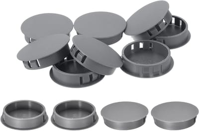 Afdekkapjes voor boorgaten - Blindstop nylon - Gaten afdekken - Eenvoudige klikmontage - 12 stuks 40 mm - Grijs