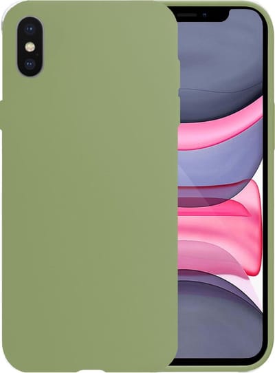 Hoesje Geschikt voor iPhone X Hoesje Siliconen Case - Hoes Geschikt voor iPhone X Hoes Siliconen - Groen