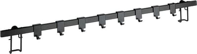 WENKO Keukenrail Gala 60cm mat zwart staal met 8 ophanghaken - Wandrek voor keukenspullen en keukengerei