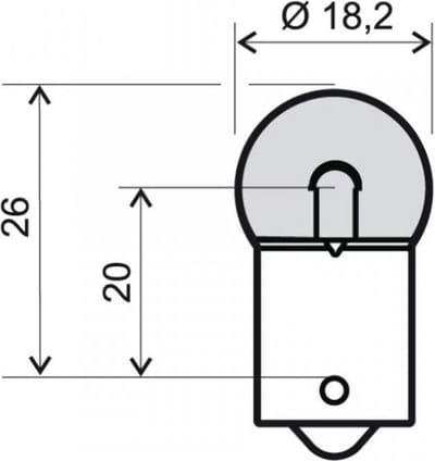 gloeilamp rms 12v 10w base type ba15s g18 voor motor auto scooter per stuk nieuw