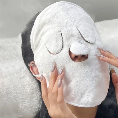 ATTREZZO® Gezichtsmasker - Wasbaar - Wit - Gezichtshanddoek - 25x25 cm - Duurzaam - Groene keuze!