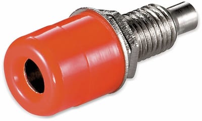Rode banana contra connector voor paneelmontage