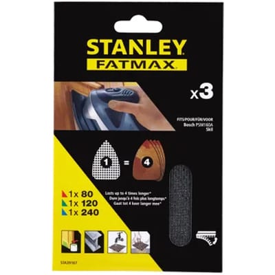 Stanley Schuurpad Fatmax Psm160a Mesh Sheet - K80/120/240 - Zwart