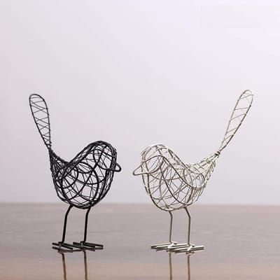Vogel Beeldjes - Abstracte Decoratie - Woonkamer Decoratie - Minimalistisch Design - 23x20cm - Zwart