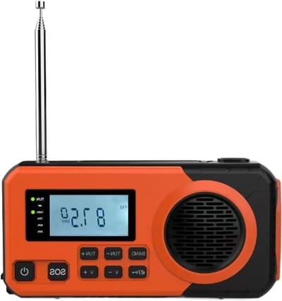 Zonne-energie Radio - Handzwengelradio AM FM - Reizen en Nood - Dubbele Oplaadmethode - 14.2 cm Lengte - Zwart