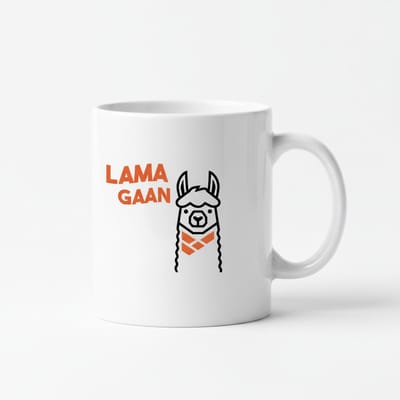 Grappige Lama Tekst Koffiemok “Lama Gaan” – Schattig Cartoon Dieren Design – 330 ml Keramische Mok