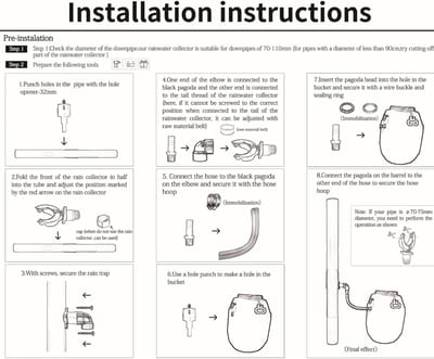 Butt Connector Pipe Link Kit, Regenton Aansluitset (Regen Collector Kit)