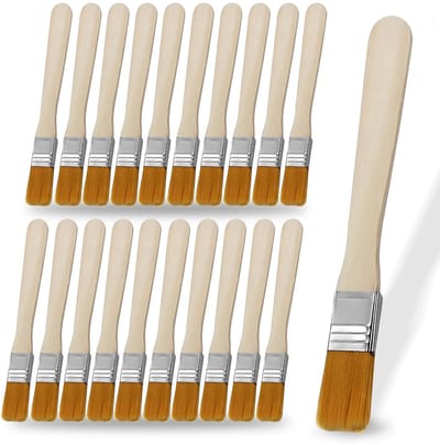 Kwasten, platte kwasten, kleine kwasten, lakkwast, kwastenset, 13,5 cm, schilderkwast, lijmpwast met houten handvat, voor doe-het-zelf kunst, decoreren, schilderen, kleuren