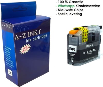 LC 123 BK XL AtotZinkt Huismerk Cartridge BK LC 123BK XL voor Brother DCP-J132W, DCP-J172W, DCP-J152W, DCP-J552DW, DCP-J752DW, DCP-J4110DW, MFC-J4410DW, MFC-J4510DW, MFC-J4610DW, MFC-J470DW, MFC-J4710DW, MFC-J650DW