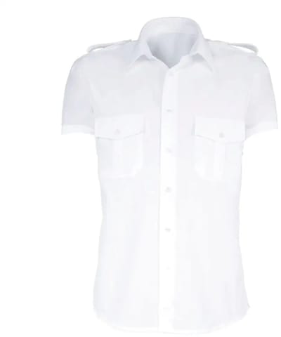 Giovanni Capraro 8-1 Heren Pilot Shirt wit overhemd | Maat 44 | Korte mouw