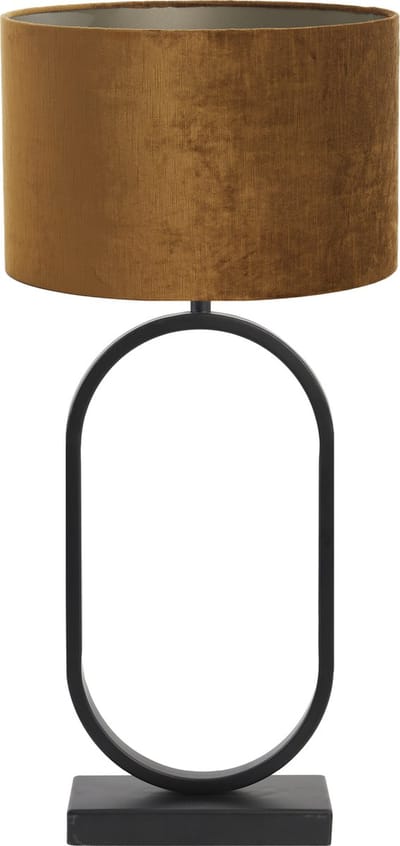 Light & Living Tafellamp Jamiri/Gemstone - Zwart/Goud - Ø30x67cm - Tafellamp met kap