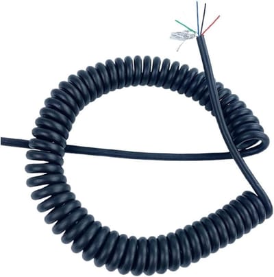 Spiraalkabel Verlengsnoer - Telescopische Kabel Spiraalveer Kabel - Flexibele Verbinding - Anti-Stretch Elastisch - 1 tot 14 Meter - Zwart