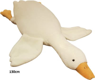 Gans knuffel - Levensgrote pluche gans van 130 cm - Zijdezacht 2-in-1 kussen