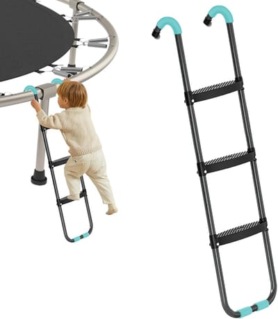 Trampolineladder - Trampoline trap - Veilig Klimmen - Brede Antislip Treden - 96x33cm - Zwart