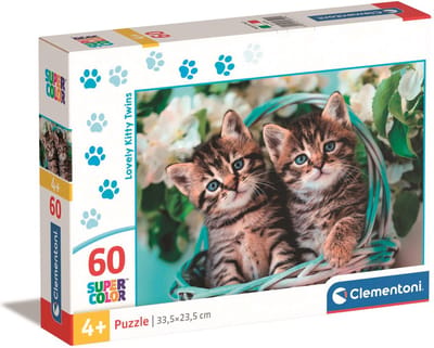 Clementoni Jigsaw Puzzle Super Color Lovely Kitty Twins 60 pcs. 2D Puzzels