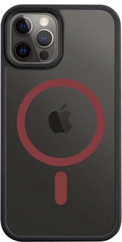 Tactical iPhone 12/12 Pro MagForce Hyperstealth 2.0 Cover – Hoesje met Losse Klikbare Knoppen – Black/Red