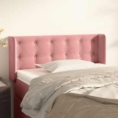 vidaXL - Hoofdbord - met - randen - 83x16x78/88 - cm - fluweel - roze