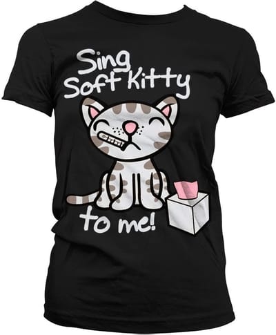 The Big Bang Theory Dames Tshirt -S- Sing Soft Kitty To Me Zwart
