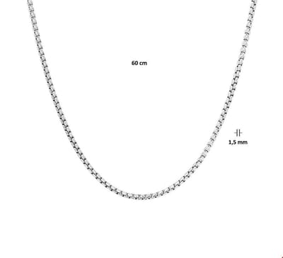 Zilver Gerhodineerde Collier venetiaans bol 1 1329058 60 cm