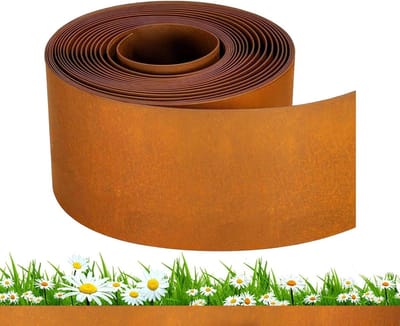 Tuinrand Afscheiding - Gazonrand Staal - Bloembedden Afbakenen - Natuurlijke Roesttextuur - 155 cm x 10 m - Roestkleurig
