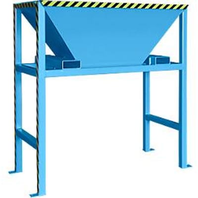 Bauer BTS vultrechter, plaatstaal, staanderconstructie, inrijzakken, gelakt, L 980 x B 1980 x H 2050 mm, lichtblauw RAL 5012