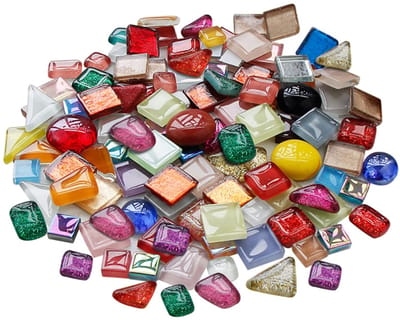 Dailygoods - 200g Gemengde Kleur Kristal Mozaïek Tegels, Kleine Transparante Glas Mozaïek Tegels voor Ambachtelijke Badkamer Keuken Woondecoratie DIY Art Projecten (Onregelmatig)