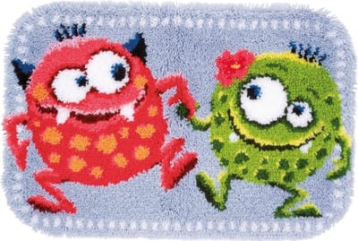 Vervaco - Knoopvormtapijt kit - Dansende monstertjes - PN-0150473 - Borduren - Borduurpakket - Borduurpakket volwassenen - Borduurpakket kind