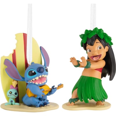 Hallmark Storied Moments Disney Lilo & Stitch Christmas Ornaments - Set of 2