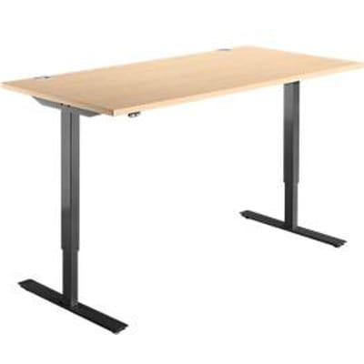 Schäfer Shop  Select Bureautafel START UP, eentraps elektr. in hoogte verstelbaar, B 1600 mm, esdoorn/zwart