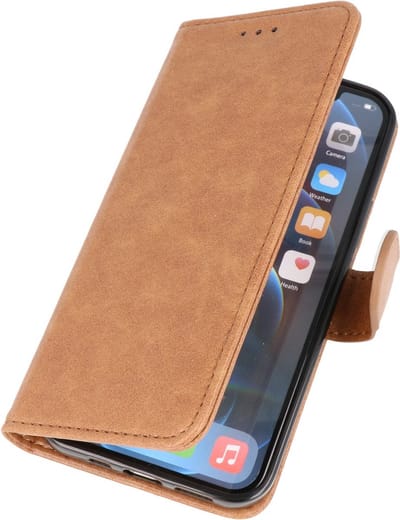 iPhone X / Xs Hoesje Book Case Telefoonhoesje Bruin
