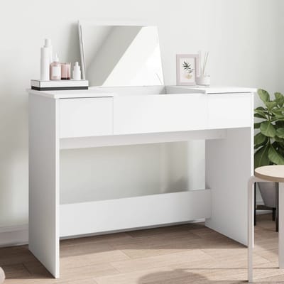 vidaXL - Kaptafel - met - spiegel - 100x45x76 - cm - wit