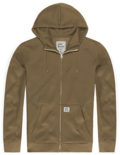 Vintage Industries Sweatjack Cruz Hooded Sweatshirt Zand